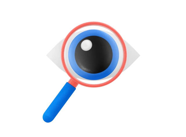 An illustration of an eye with a loop in front of it