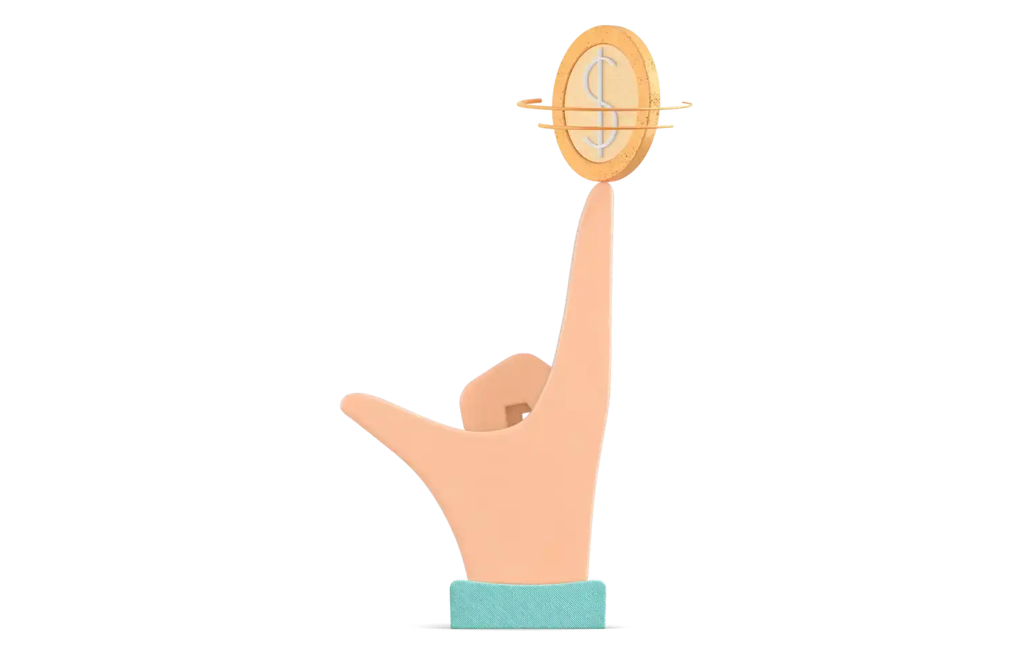 An illustration of a coin spinning on a finger